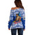 (Custom Personalised) Samoa Pride Off Shoulder Sweater Tribal Patterns Blue LT6 - Polynesian Pride