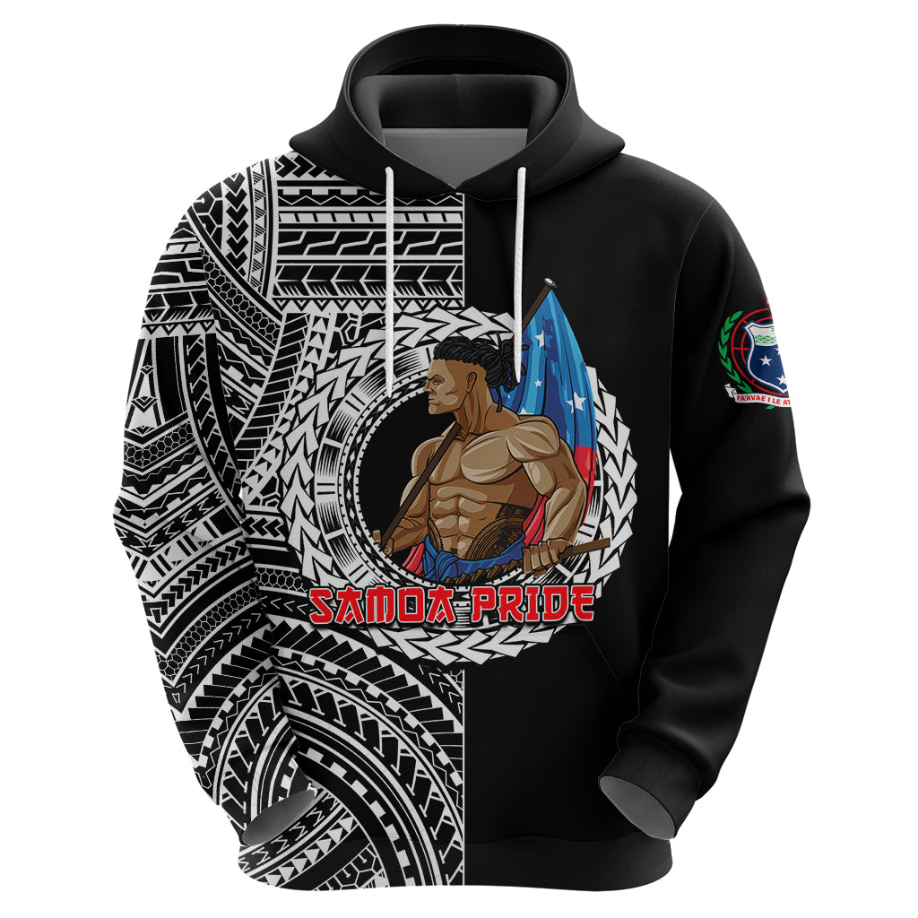 Custom Samoa Pride Hoodie Polynesian Patterns Black LT6 - Polynesian Pride