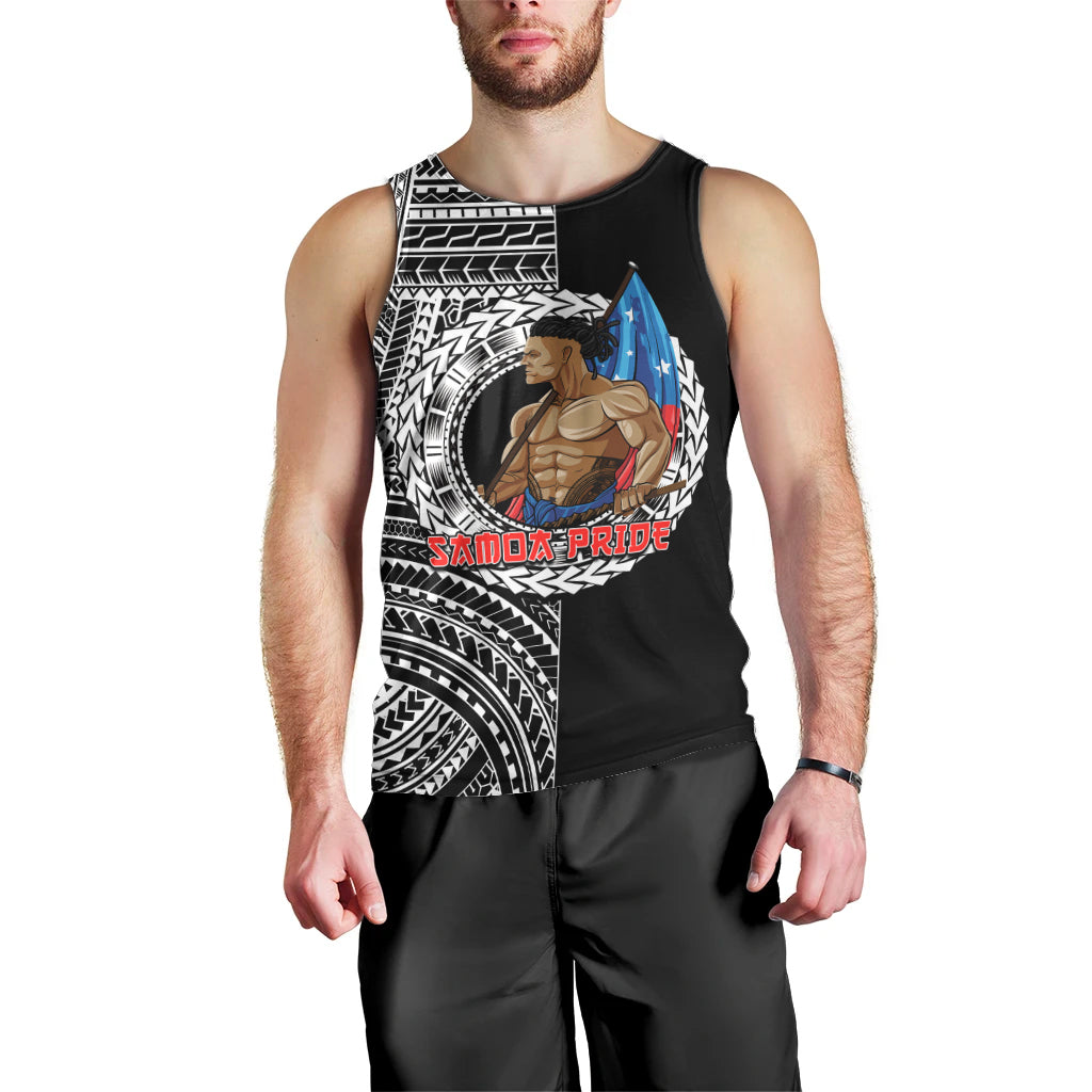 (Custom Personalised) Samoa Pride Men Tank Top Polynesian Patterns Black LT6 - Polynesian Pride
