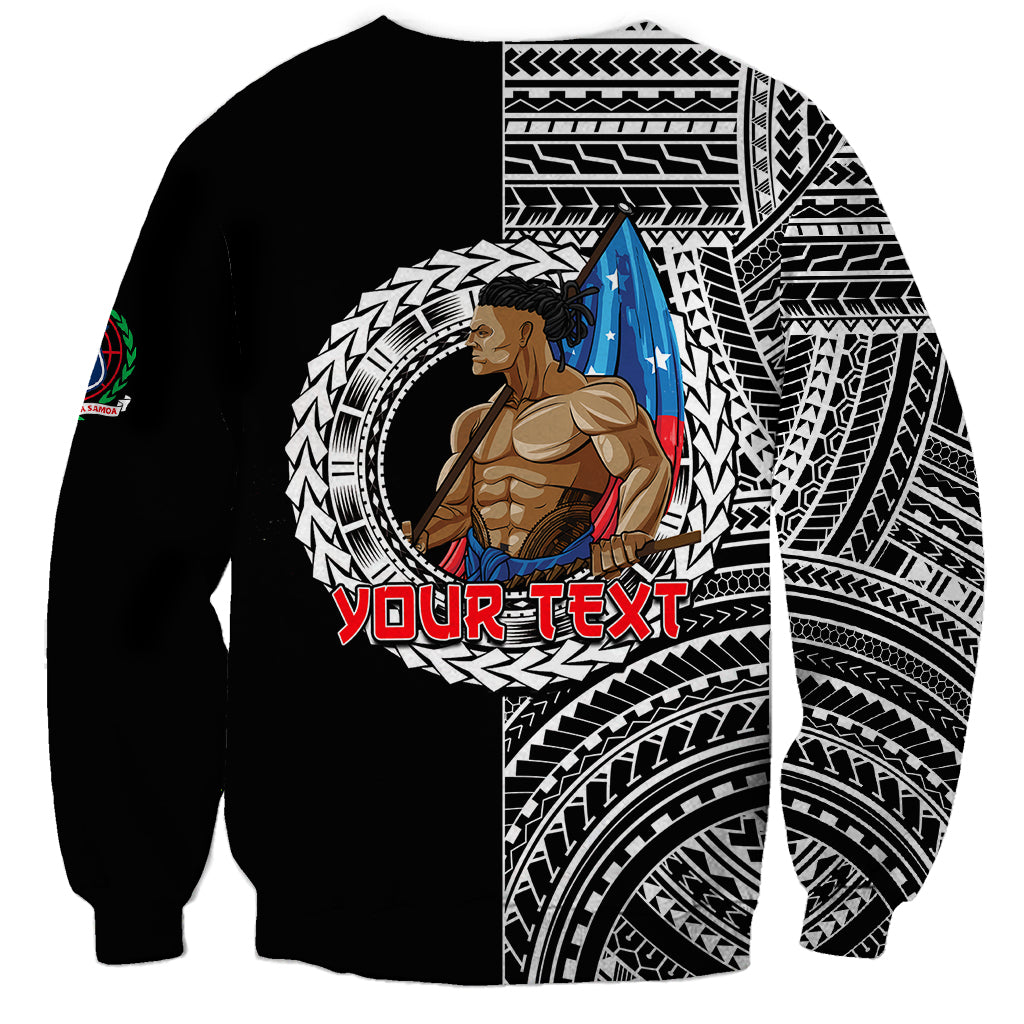 (Custom Personalised) Samoa Pride Sweatshirt Polynesian Patterns Black LT6 - Polynesian Pride