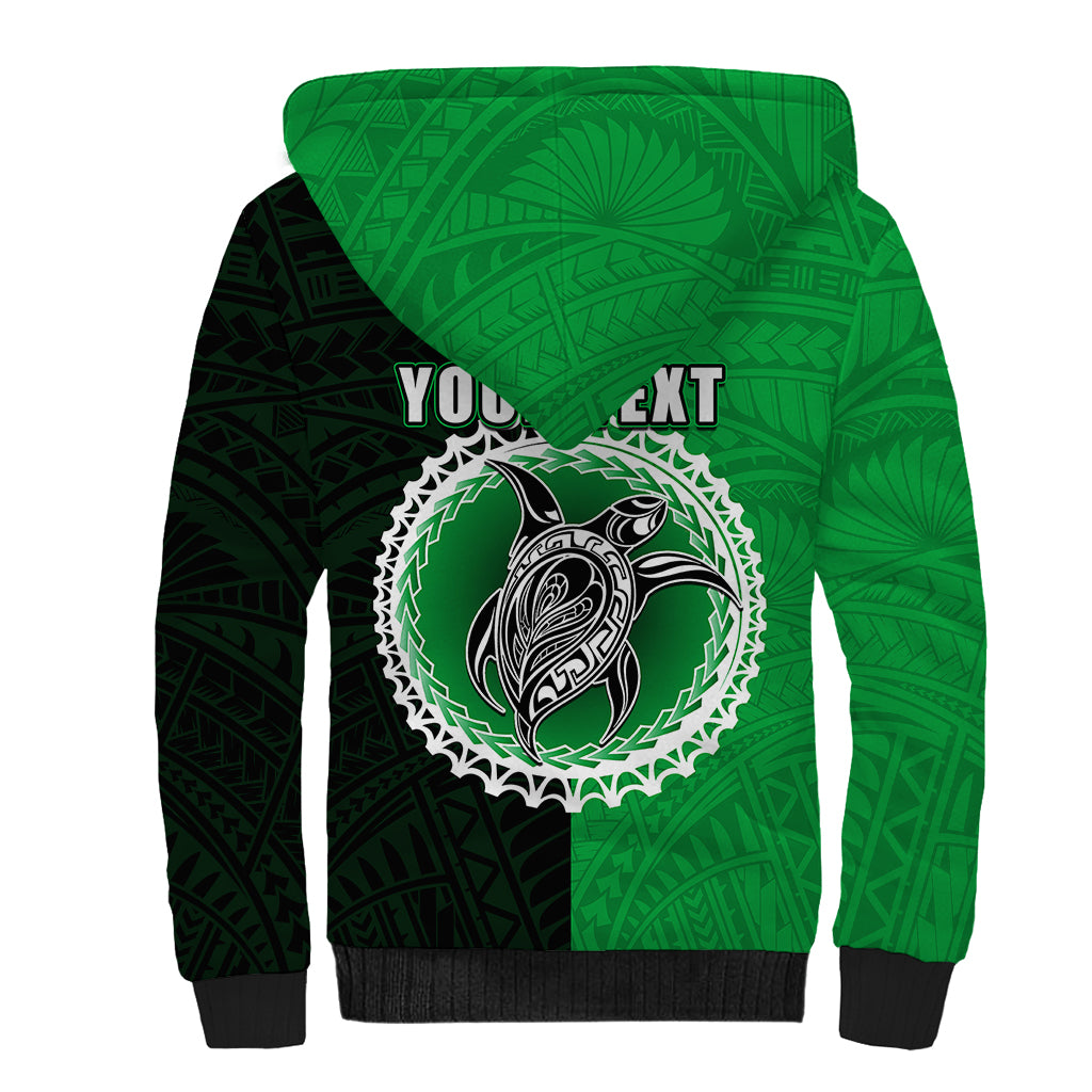 Custom Rarotonga Of Cook Islands Sherpa Hoodie Mix Half Black LT6 - Polynesian Pride