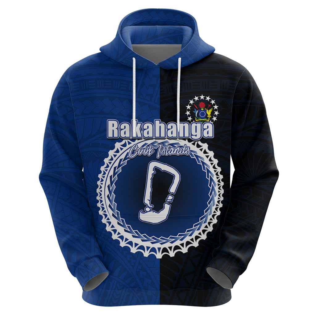 Custom Rakahanga of Cook Islands Hoodie Mix Half Black LT6 - Polynesian Pride