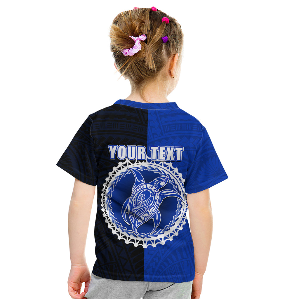 Custom Pukapuka Of Cook Islands Kid T Shirt Mix Half Black LT6 - Polynesian Pride