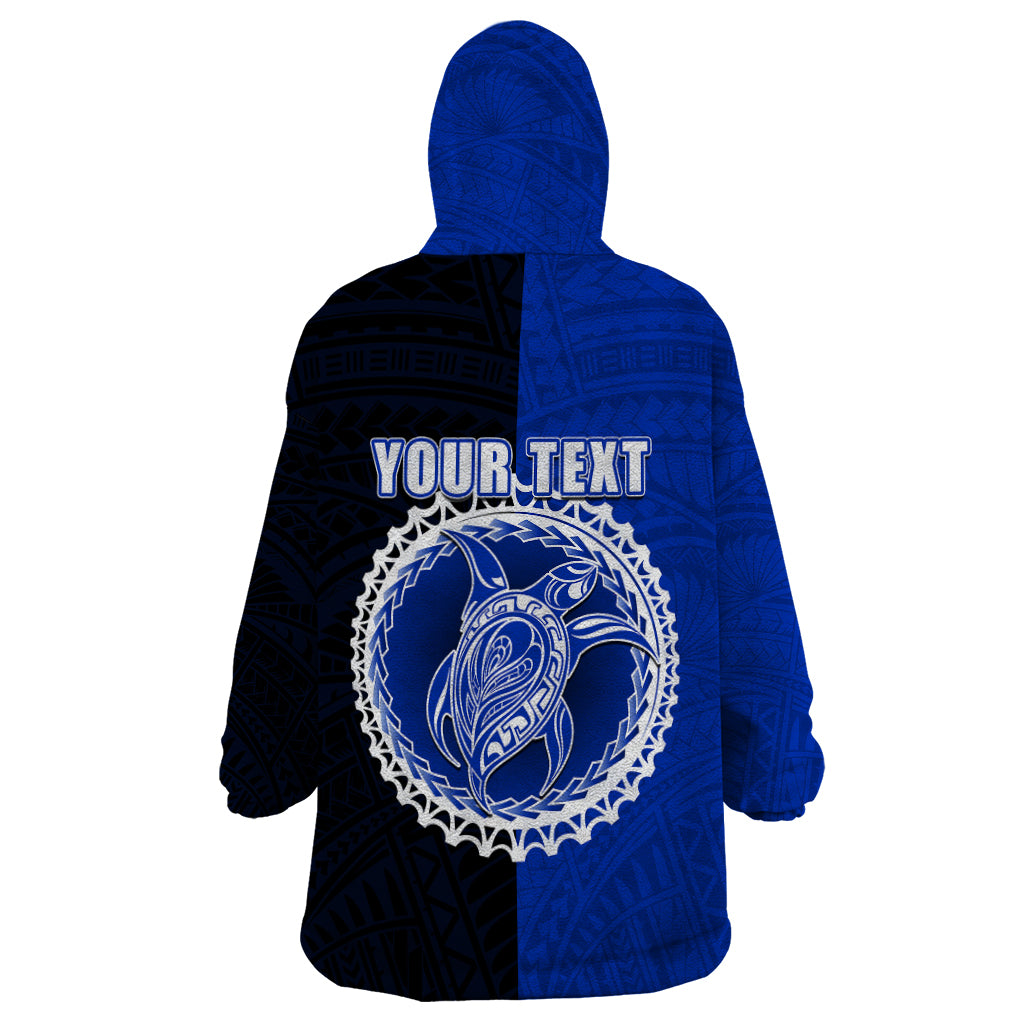 Custom Pukapuka Of Cook Islands Wearable Blanket Hoodie Mix Half Black LT6 - Polynesian Pride