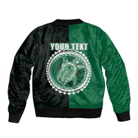 Custom Mitiaro Of Cook Islands Bomber Jacket Mix Half Black LT6 - Polynesian Pride