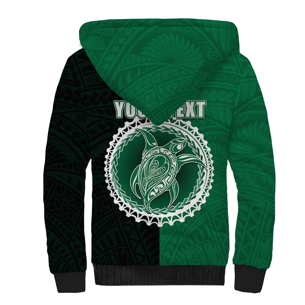 Custom Mitiaro Of Cook Islands Sherpa Hoodie Mix Half Black LT6 - Polynesian Pride