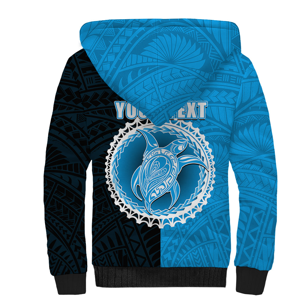 Custom Mauke Of Cook Islands Sherpa Hoodie Mix Half Black LT6 - Polynesian Pride