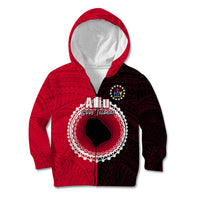 Custom Atiu Of Cook Islands Kid Hoodie Mix Half Black LT6 - Polynesian Pride