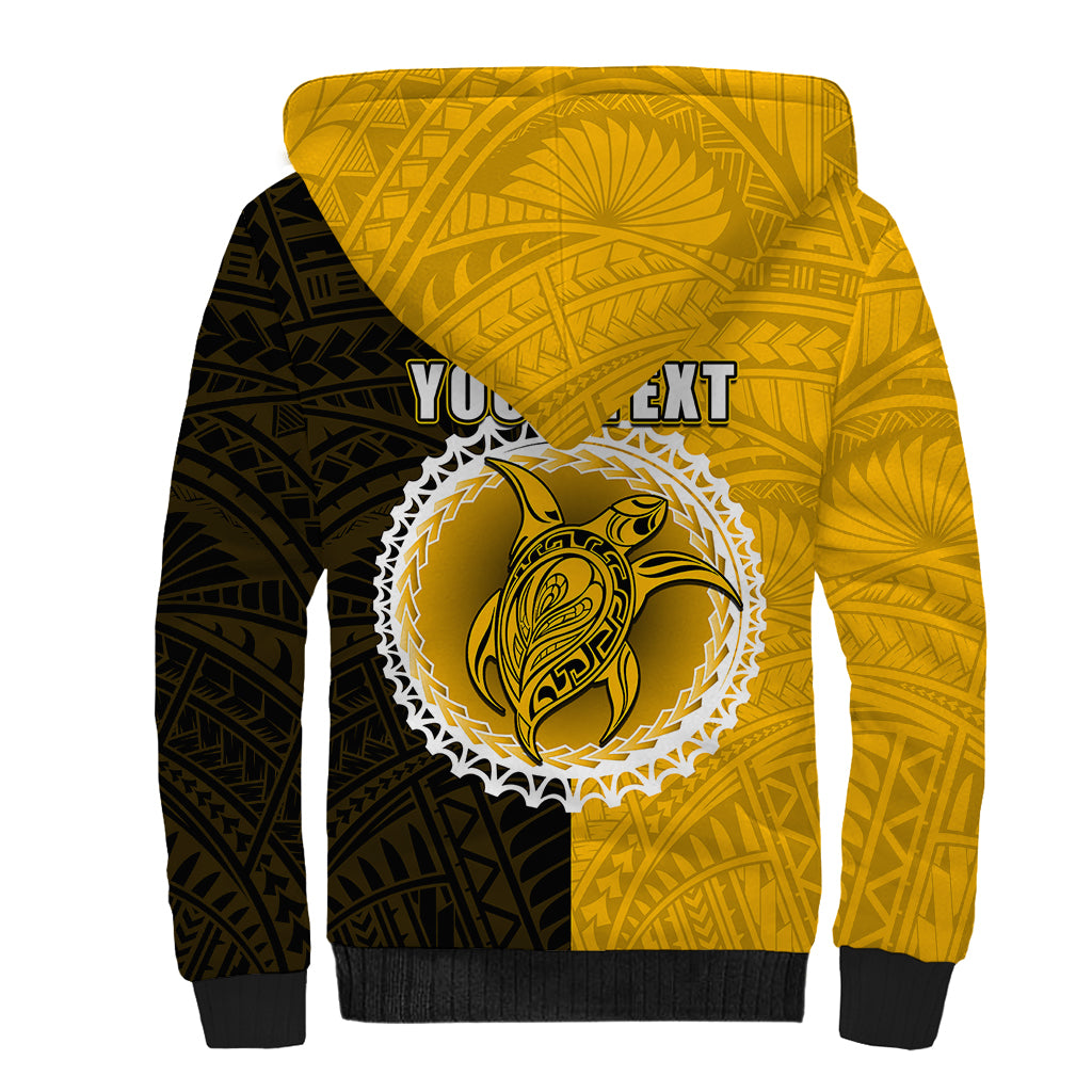 Custom Atutaki Of Cook Islands Sherpa Hoodie Mix Half Black LT6 - Polynesian Pride