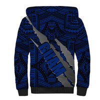 Polynesian Guam Sherpa Hoodie with Coat Of Arms Claws Style - Blue LT6 - Polynesian Pride