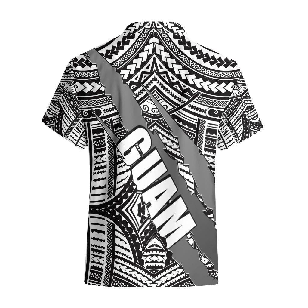 Polynesian Guam Hawaiian Shirt with Coat Of Arms Claws Style - White LT6 - Polynesian Pride