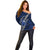 Polynesian Samoa Off Shoulder Sweater with Coat Of Arms Claws Style - Blue LT6 - Polynesian Pride