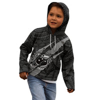 Polynesian Samoa Kid Hoodie with Coat Of Arms Claws Style - Black LT6 - Polynesian Pride
