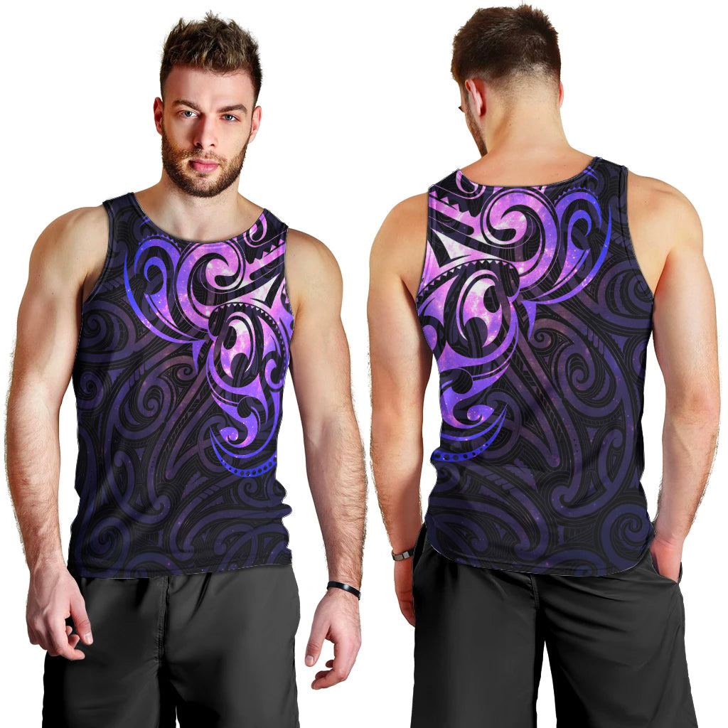 New Zealand Men Tank Top Maori Matariki Galaxy Sky Purple LT6 - Polynesian Pride