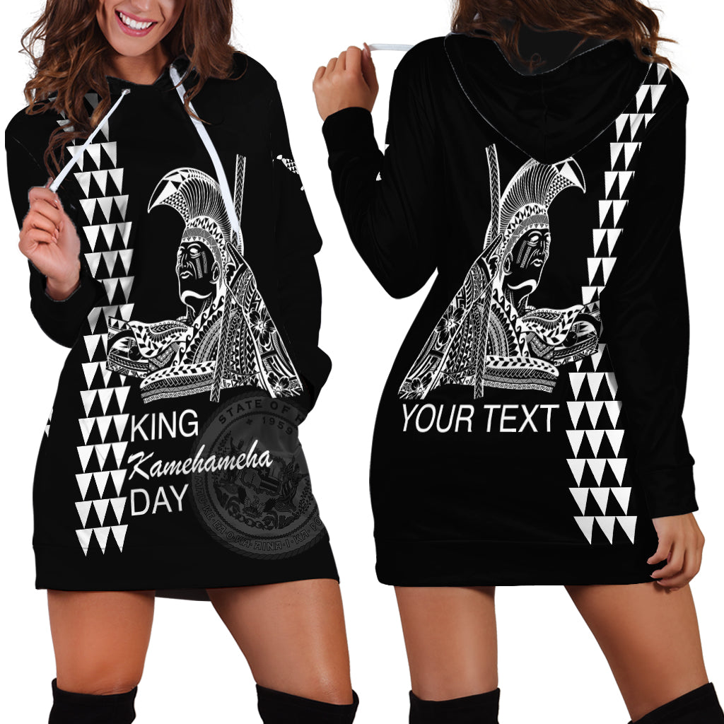 Custom Hawaii Hoodie Dress King Kamehameha Day - White LT6 - Polynesian Pride