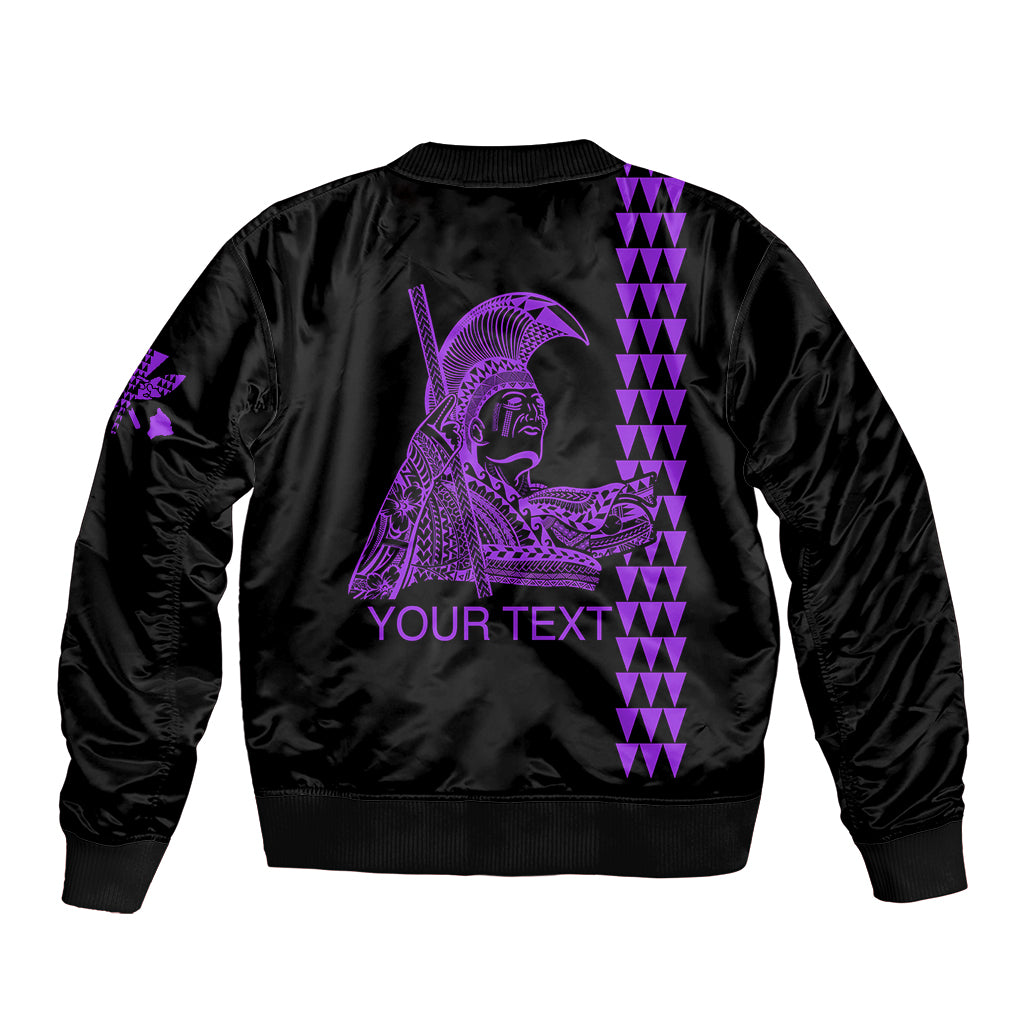 Custom Hawaii Bomber Jacket King Kamehameha Day - Purple LT6 - Polynesian Pride