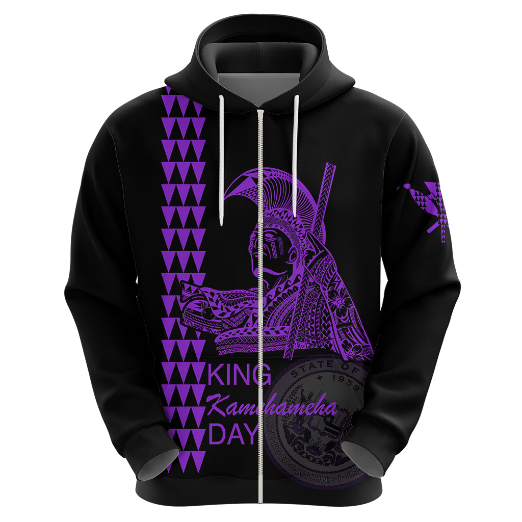 Custom Hawaii Hoodie King Kamehameha Day Purple LT6 - Polynesian Pride