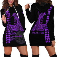 Custom Hawaii Hoodie Dress King Kamehameha Day - Purple LT6 - Polynesian Pride