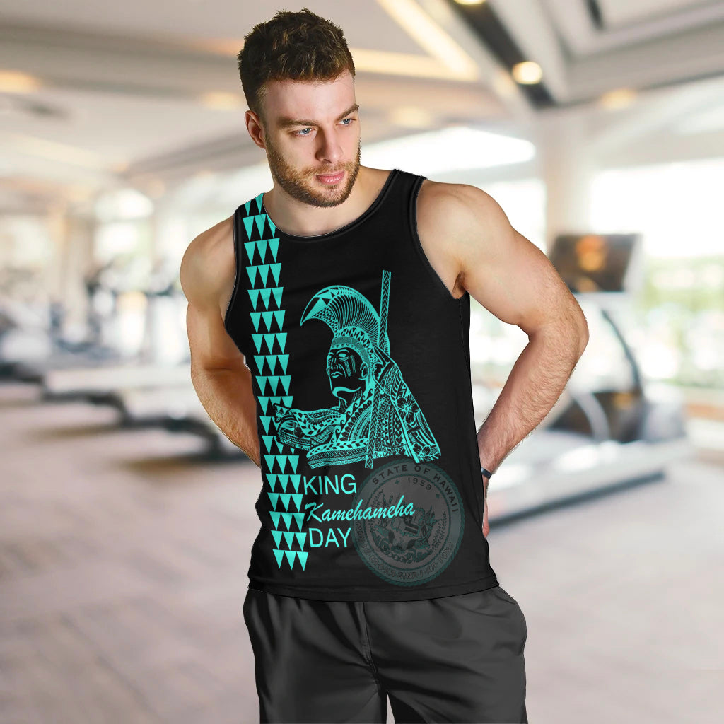 Custom Hawaii Men Tank Top King Kamehameha Day - Green LT6 - Polynesian Pride