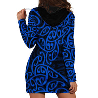 New Zealand Hoodie Dress Maori Pattern Blue LT6 - Polynesian Pride