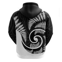 New Zealand Hoodie Maori With Silver Fern White LT6 - Polynesian Pride