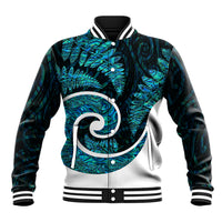New Zealand Baseball Jacket Maori With Silver Fern Papua Shell Green Ver.1 LT6 Unisex Green - Polynesian Pride