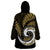 New Zealand Wearable Blanket Hoodie Maori With Silver Fern Gold LT6 - Polynesian Pride