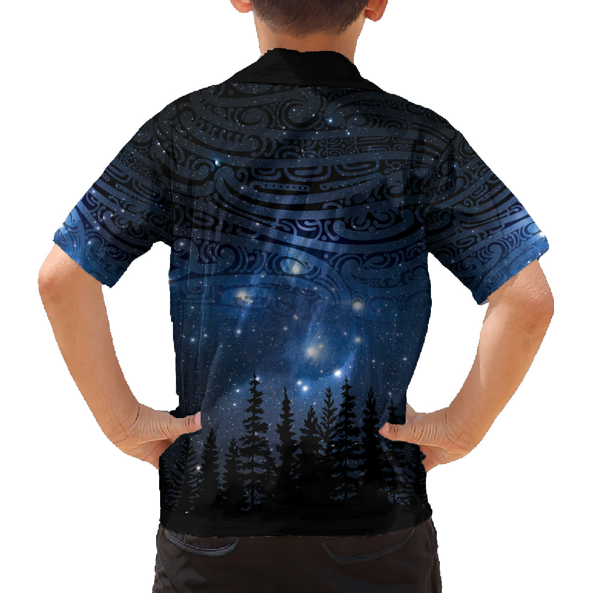 Matariki Te Tau Hou Māori Family Matching Off Shoulder Maxi Dress and Hawaiian Shirt New Zealand Starry Sky LT7 - Polynesian Pride