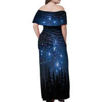 Matariki Te Tau Hou Māori Family Matching Off Shoulder Maxi Dress and Hawaiian Shirt New Zealand Starry Sky LT7 - Polynesian Pride