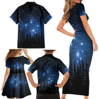 Matariki Te Tau Hou Māori Family Matching Short Sleeve Bodycon Dress and Hawaiian Shirt New Zealand Starry Sky LT7 - Polynesian Pride
