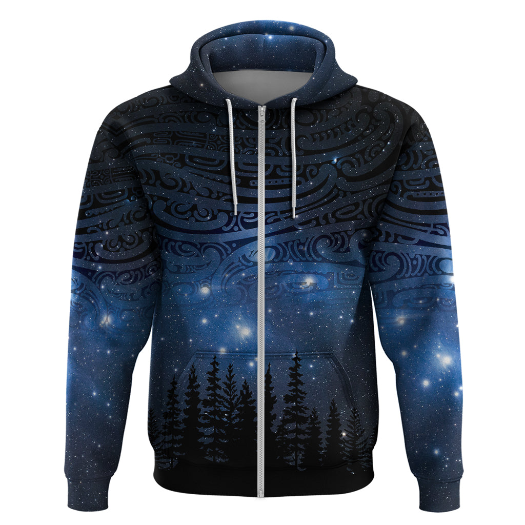 Matariki Te Tau Hou Māori Hoodie New Zealand Starry Sky LT7 Zip Hoodie Galaxy - Polynesian Pride