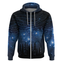 Matariki Te Tau Hou Māori Hoodie New Zealand Starry Sky LT7 Zip Hoodie Galaxy - Polynesian Pride