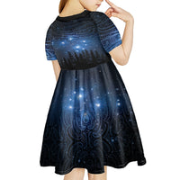 Matariki Te Tau Hou Māori Kid Short Sleeve Dress New Zealand Starry Sky LT7 - Polynesian Pride
