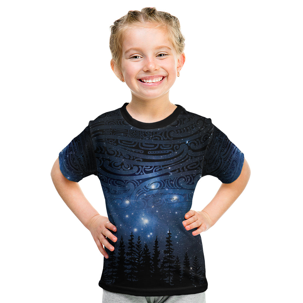 Matariki Te Tau Hou Māori Kid T Shirt New Zealand Starry Sky LT7 Galaxy - Polynesian Pride
