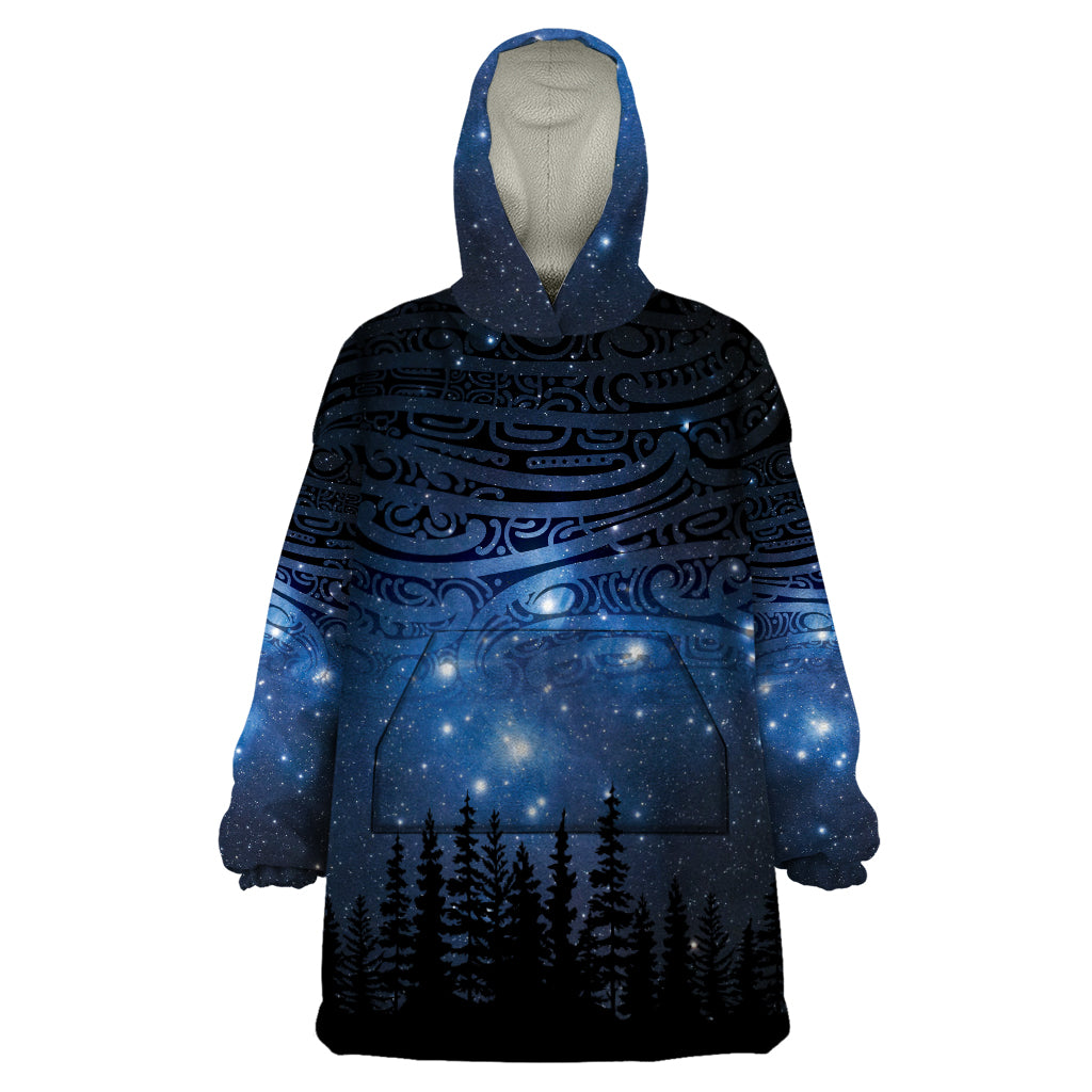 Matariki Te Tau Hou Māori Wearable Blanket Hoodie New Zealand Starry Sky LT7 One Size Galaxy - Polynesian Pride