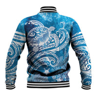 World Ocean Day Polynesian Pattern Baseball Jacket Crystal Waves