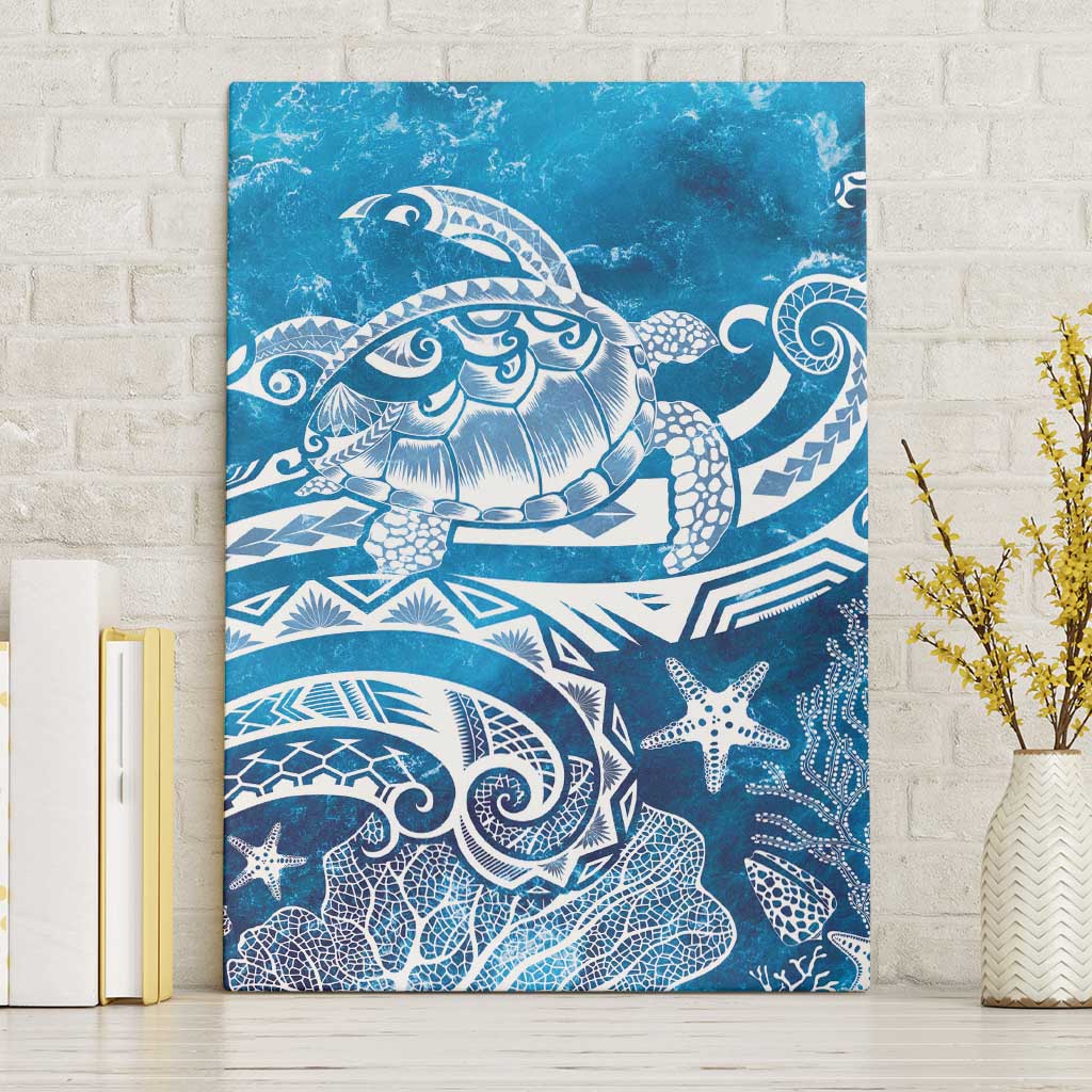 World Ocean Day Polynesian Pattern Canvas Wall Art Crystal Waves