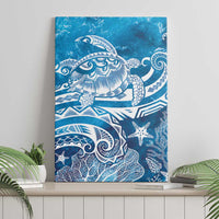 World Ocean Day Polynesian Pattern Canvas Wall Art Crystal Waves