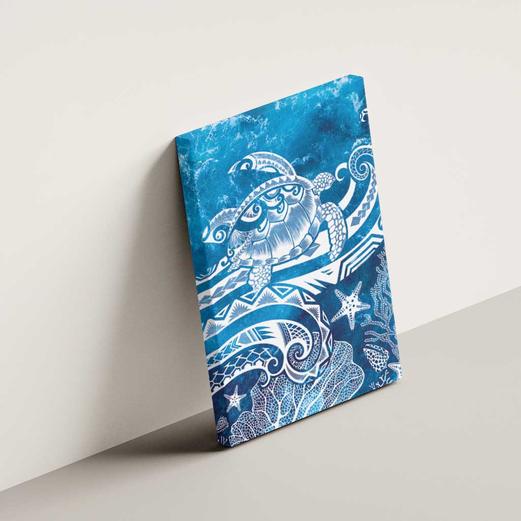 World Ocean Day Polynesian Pattern Canvas Wall Art Crystal Waves