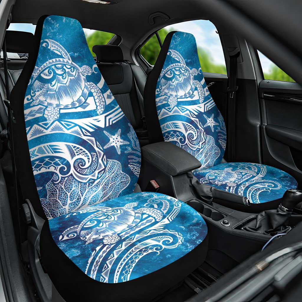 World Ocean Day Polynesian Pattern Car Seat Cover Crystal Waves