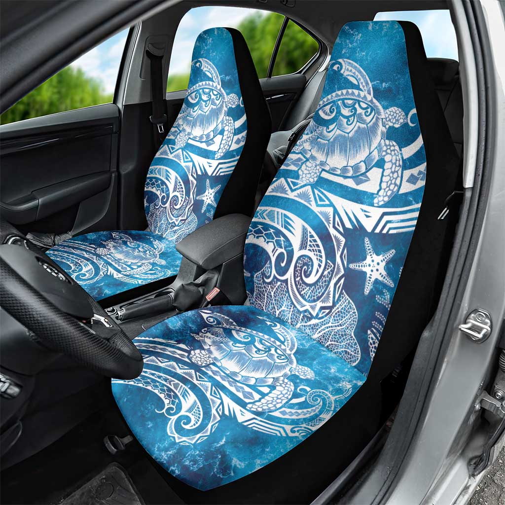World Ocean Day Polynesian Pattern Car Seat Cover Crystal Waves