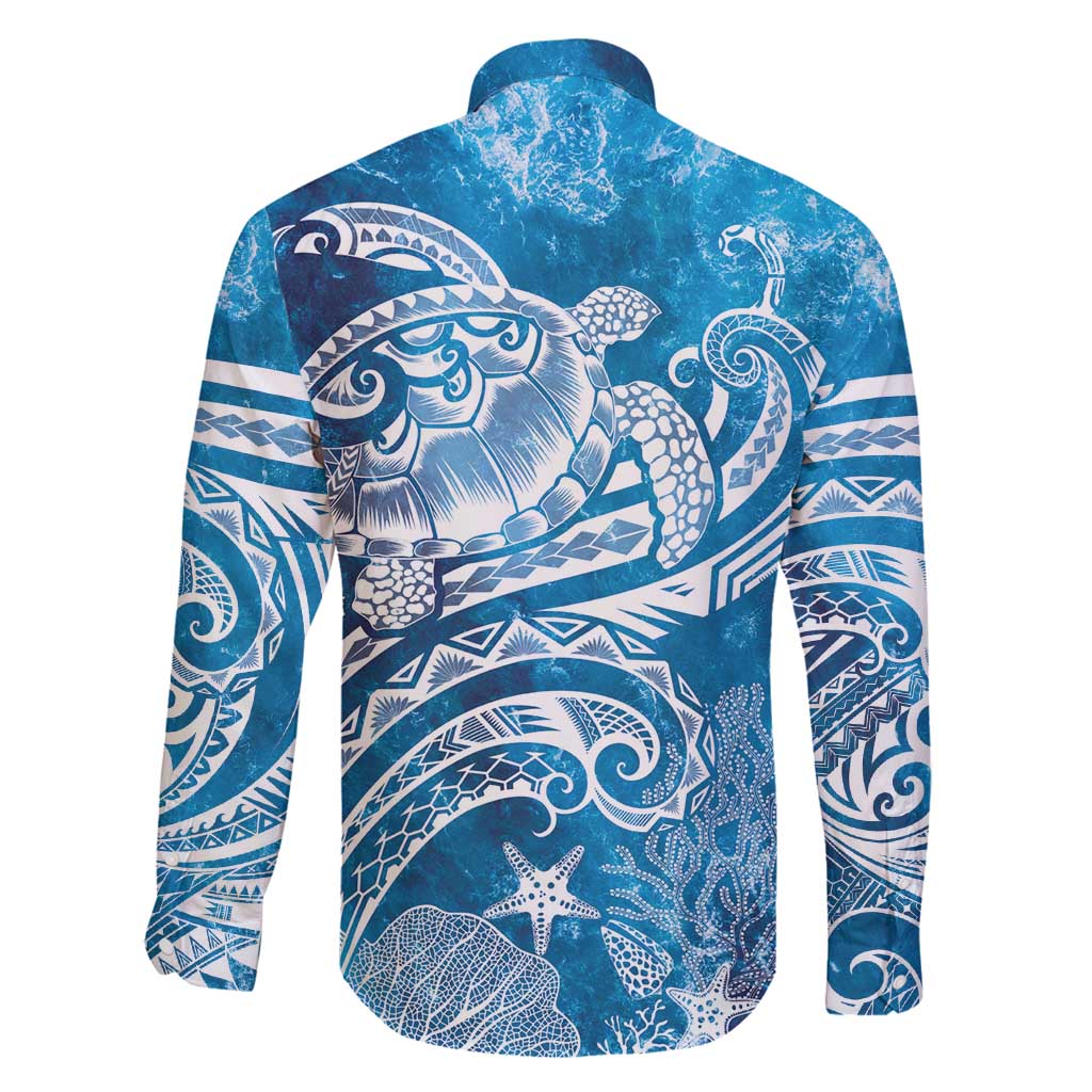 World Ocean Day Polynesian Pattern Family Matching Mermaid Dress and Hawaiian Shirt Crystal Waves LT7 - Polynesian Pride