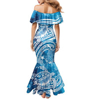 World Ocean Day Polynesian Pattern Family Matching Mermaid Dress and Hawaiian Shirt Crystal Waves LT7 - Polynesian Pride