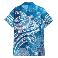 World Ocean Day Polynesian Pattern Family Matching Puletasi and Hawaiian Shirt Crystal Waves