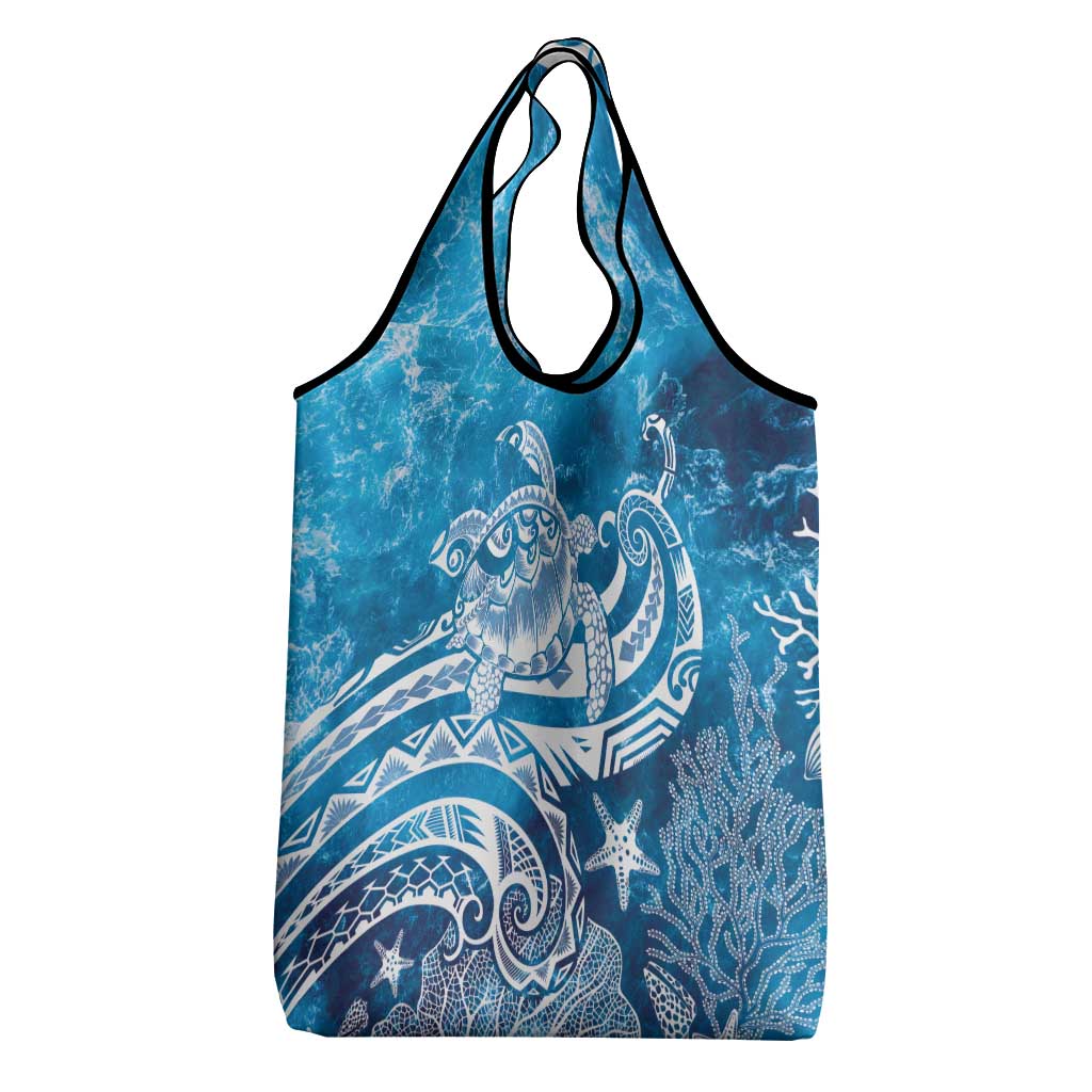 World Ocean Day Polynesian Pattern Grocery Bag Crystal Waves LT7 - Polynesian Pride