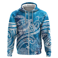 World Ocean Day Polynesian Pattern Hoodie Crystal Waves