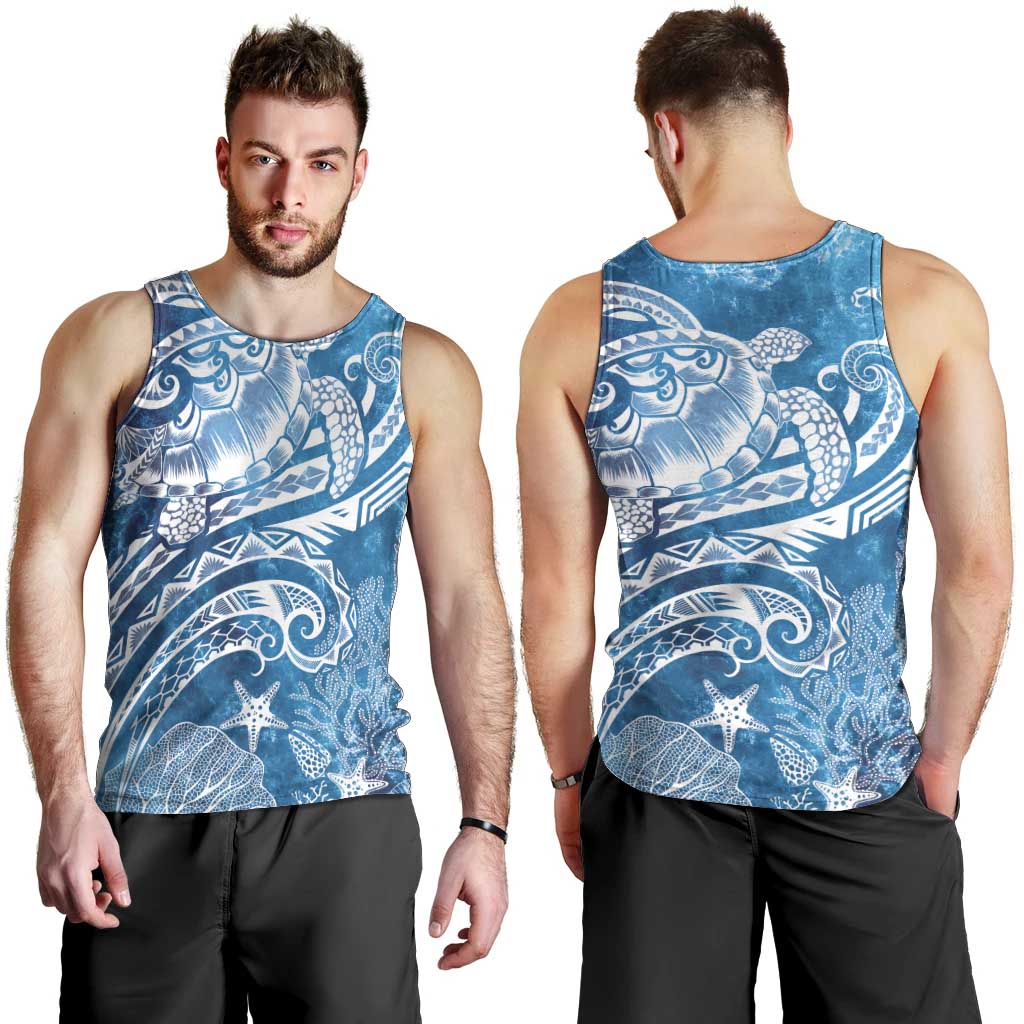 World Ocean Day Polynesian Pattern Men Tank Top Crystal Waves