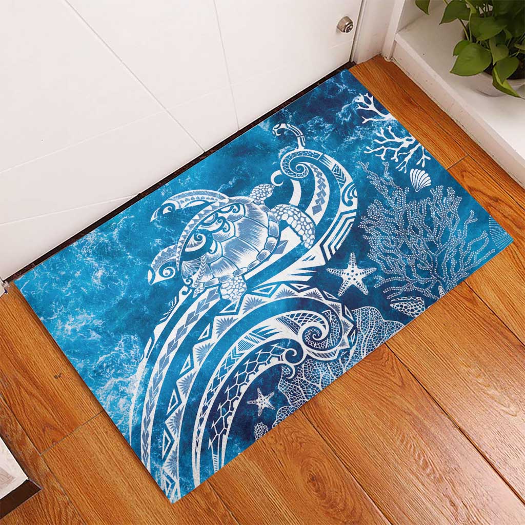 World Ocean Day Polynesian Pattern Rubber Doormat Crystal Waves LT7 - Polynesian Pride