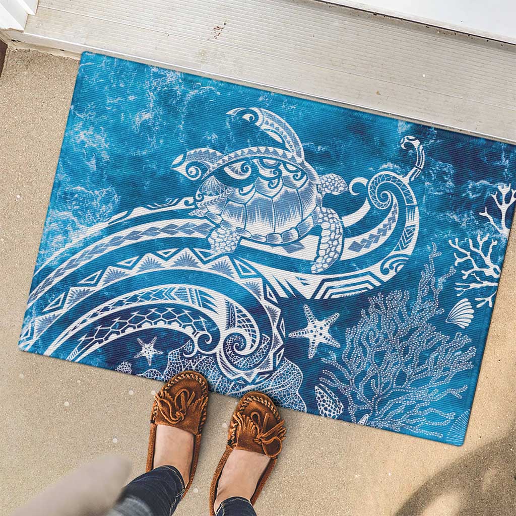 World Ocean Day Polynesian Pattern Rubber Doormat Crystal Waves LT7 - Polynesian Pride