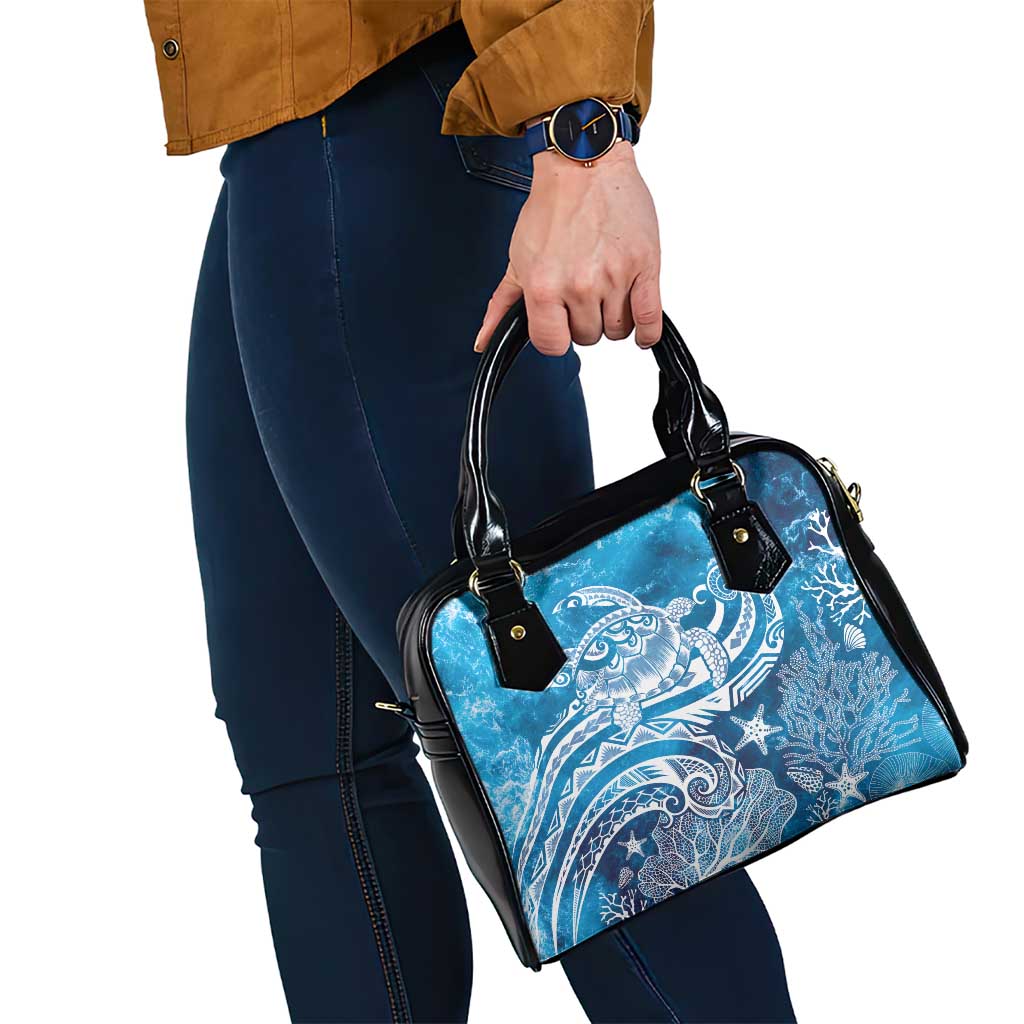 World Ocean Day Polynesian Pattern Shoulder Handbag Crystal Waves